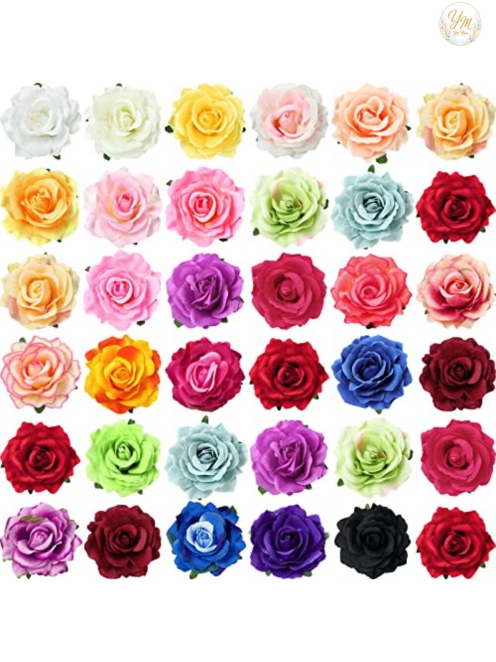 Waydress 30pc Rose Hair Clip Set Fabric Floral Hair Accessories